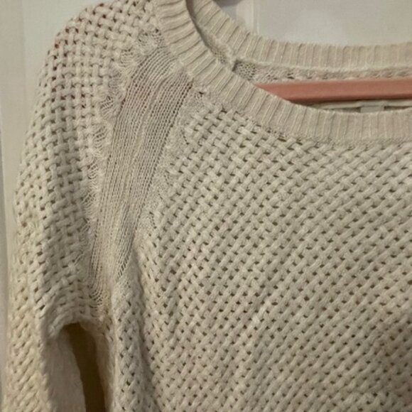Cream Knit Long Sleeve Knit Sweater - Picture 5 of 5